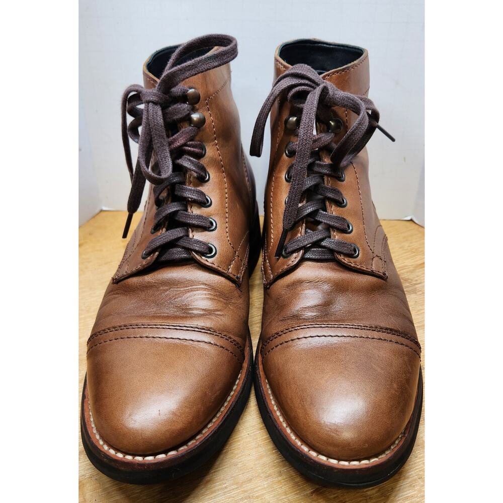 Thursday Boot Company Men's Size 8.5 Captain Brandy Brown CapToe Leather Boot